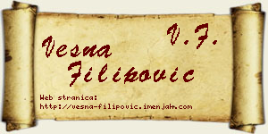 Vesna Filipović vizit kartica